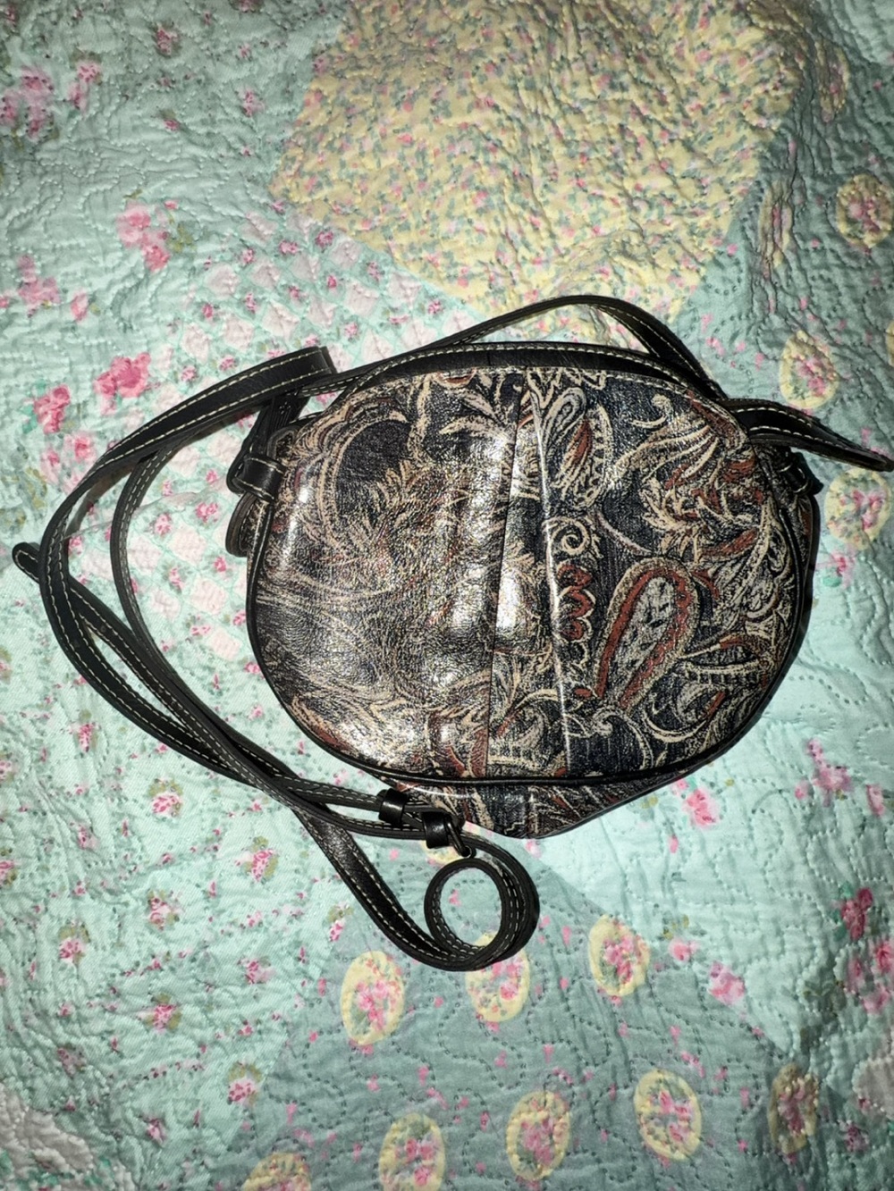 Patricia Nash Leather Paisley Crossbody Bag in Brown